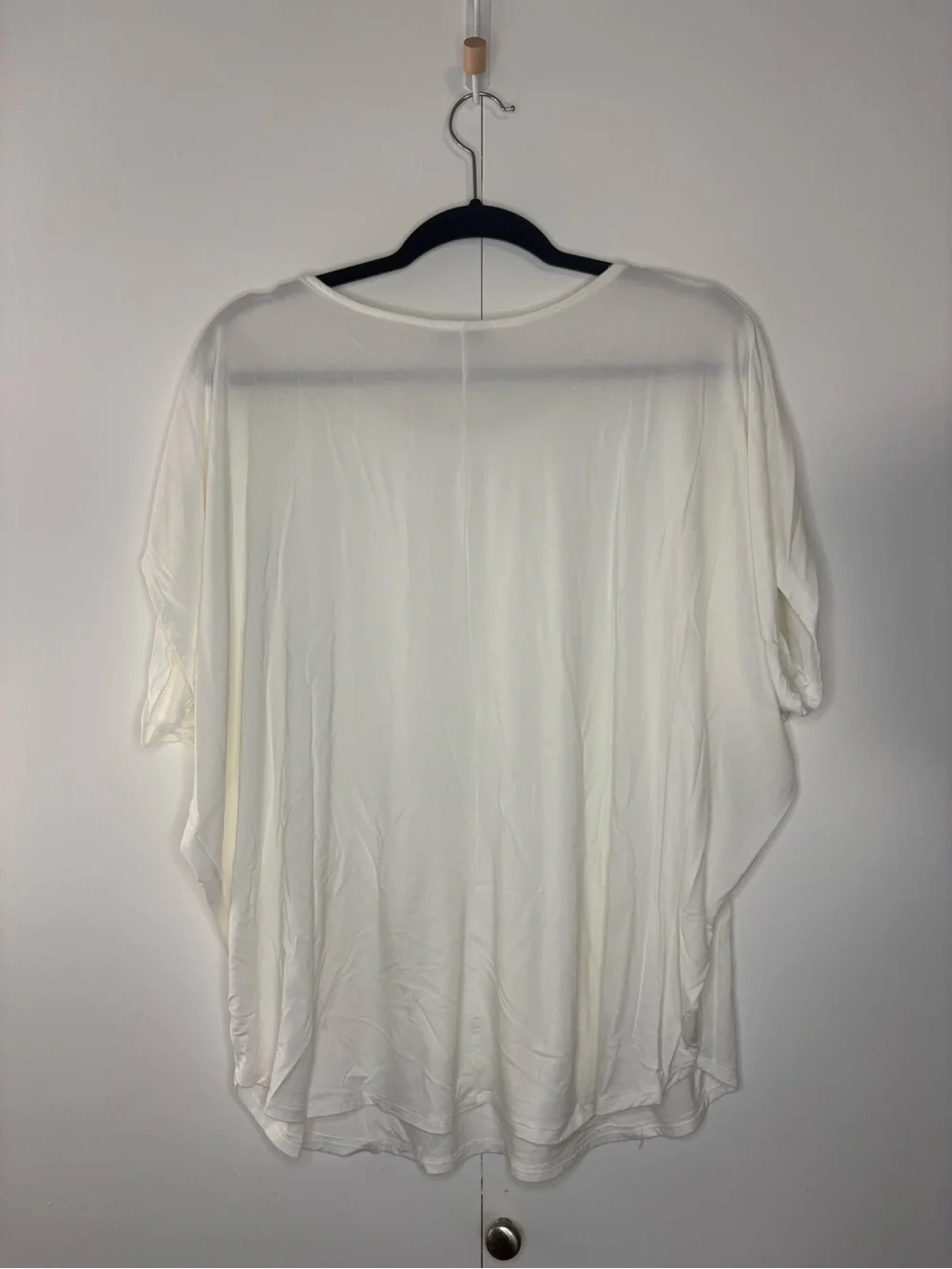 adore White Draped Short Sleeve Women's Top M/L